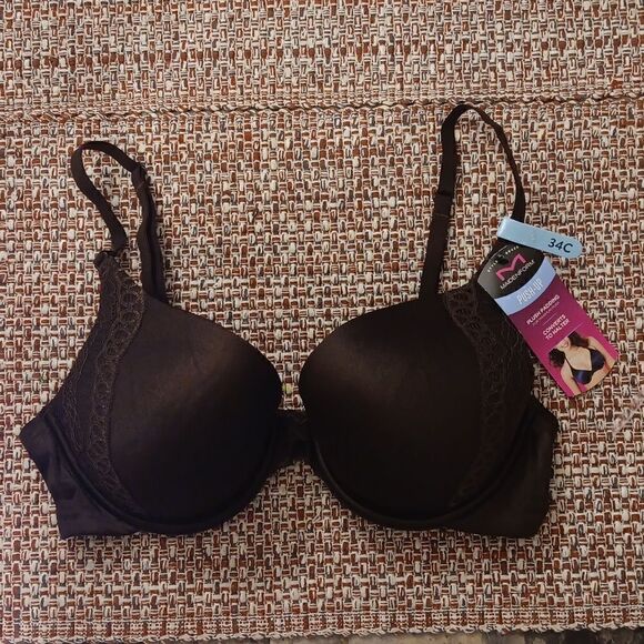 New 34C Maidenform Natural Boost Demi T-Shirt Underwire Bra Warm Cocoa  New - Picture 5 of 6